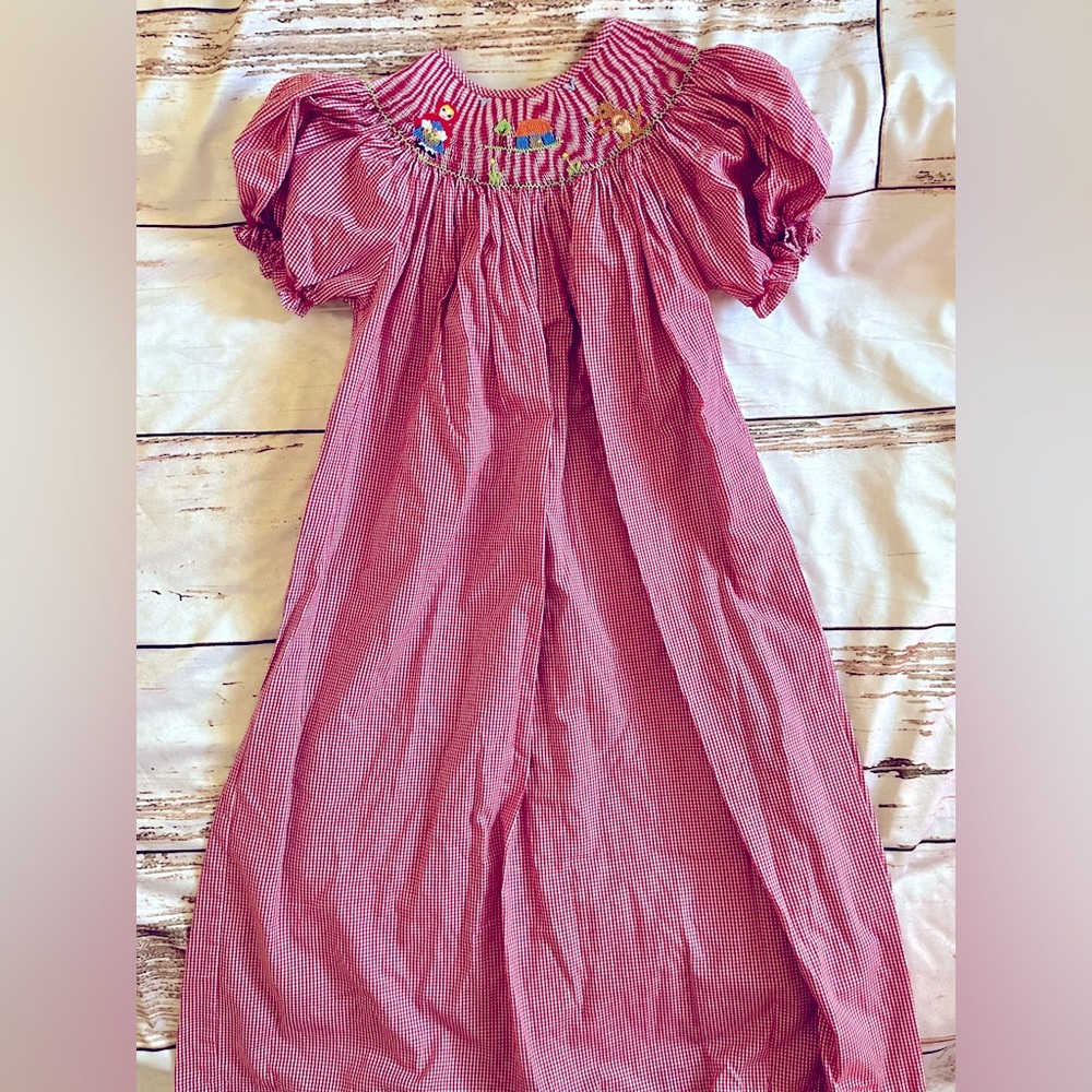Remember Nyugen smocked little red riding hood dress fairytale fairycore